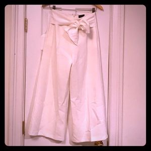 TOPSHOP White cropped high waisted dress pants